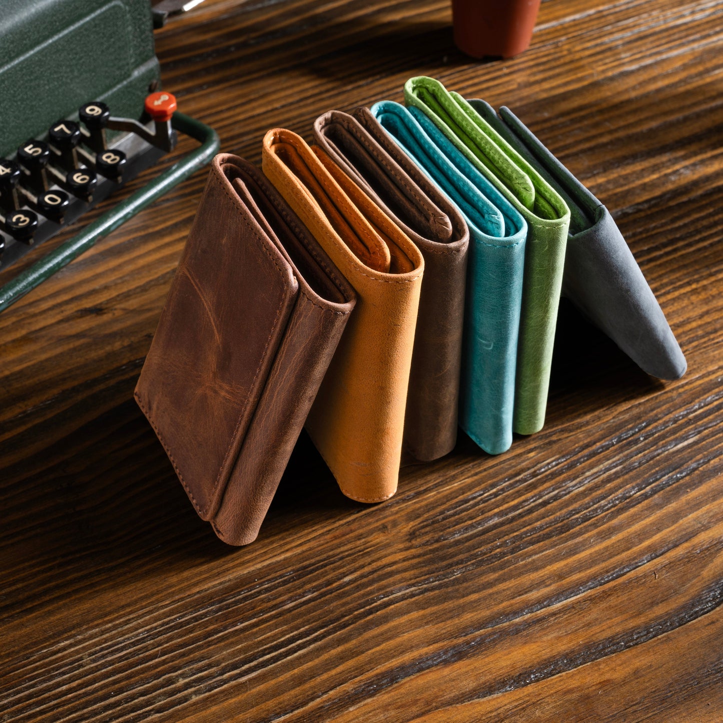 Personalized Minimalist Leather, Trifold Slim Wallet, Leather Card Holder, Distressed Leather Slim Trifold Wallet, Leather Cardholder