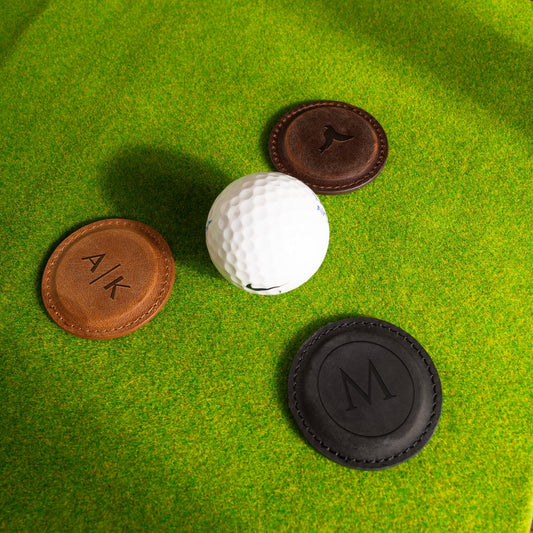 Personalized Premium Leather Golf Ball Marker | Custom Golf Ball Marker | Boyfriend Gift | Gift for Dad | Gifts for Husband | Golf Marker
