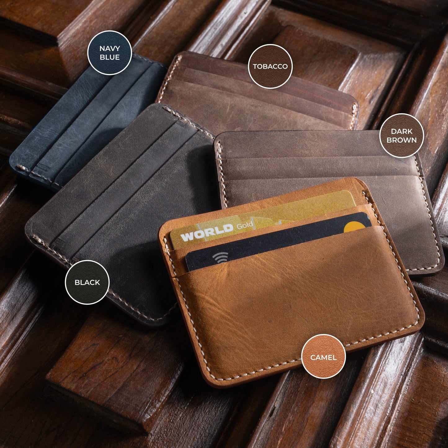 Minimalist Personalized Leather Card Holder Wallet, Leather Card Holder, Credit Card Holder, Slim Card Holder, Small Leather Card Wallet
