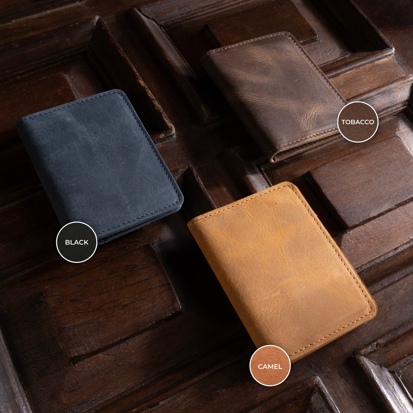 Personalized Minimalist Leather, Bifold Slim Wallet, Leather Card Holder, Distressed Leather Slim Bifold Wallet, Leather Cardholder