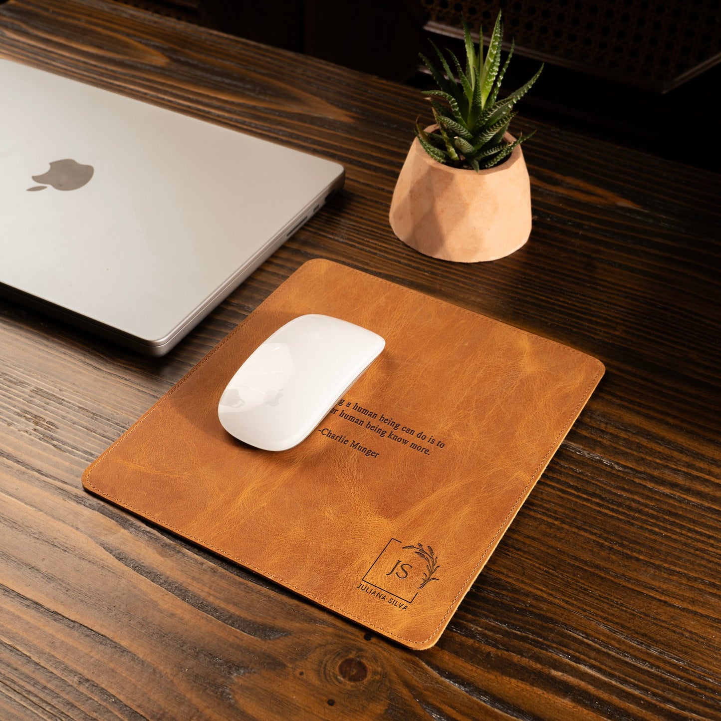 Personalized Premium Leather Mouse Pad | Custom Mouse Pad | Coworker Gift | Gift for Him | Gift for Her | Gift for Dad | Christmas Gift