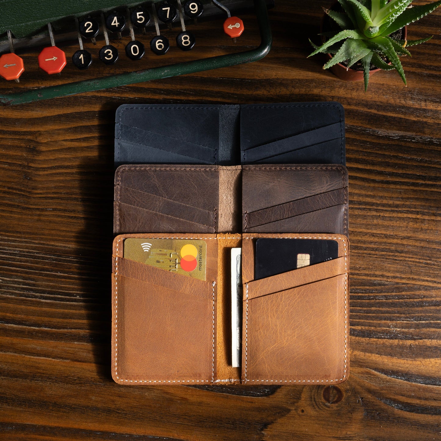 Personalized Minimalist Leather | Bifold Slim Wallet | Leather Card Holder | Anniversary Gift | Gift for him | Christmas Gift | Gift for Dad