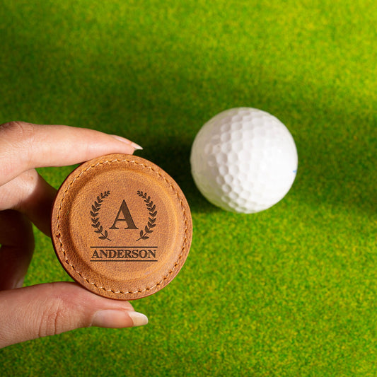 Personalized Premium Leather Golf Ball Marker | Custom Golf Ball Marker | Boyfriend Gift | Gift for Dad | Gifts for Husband | Golf Marker