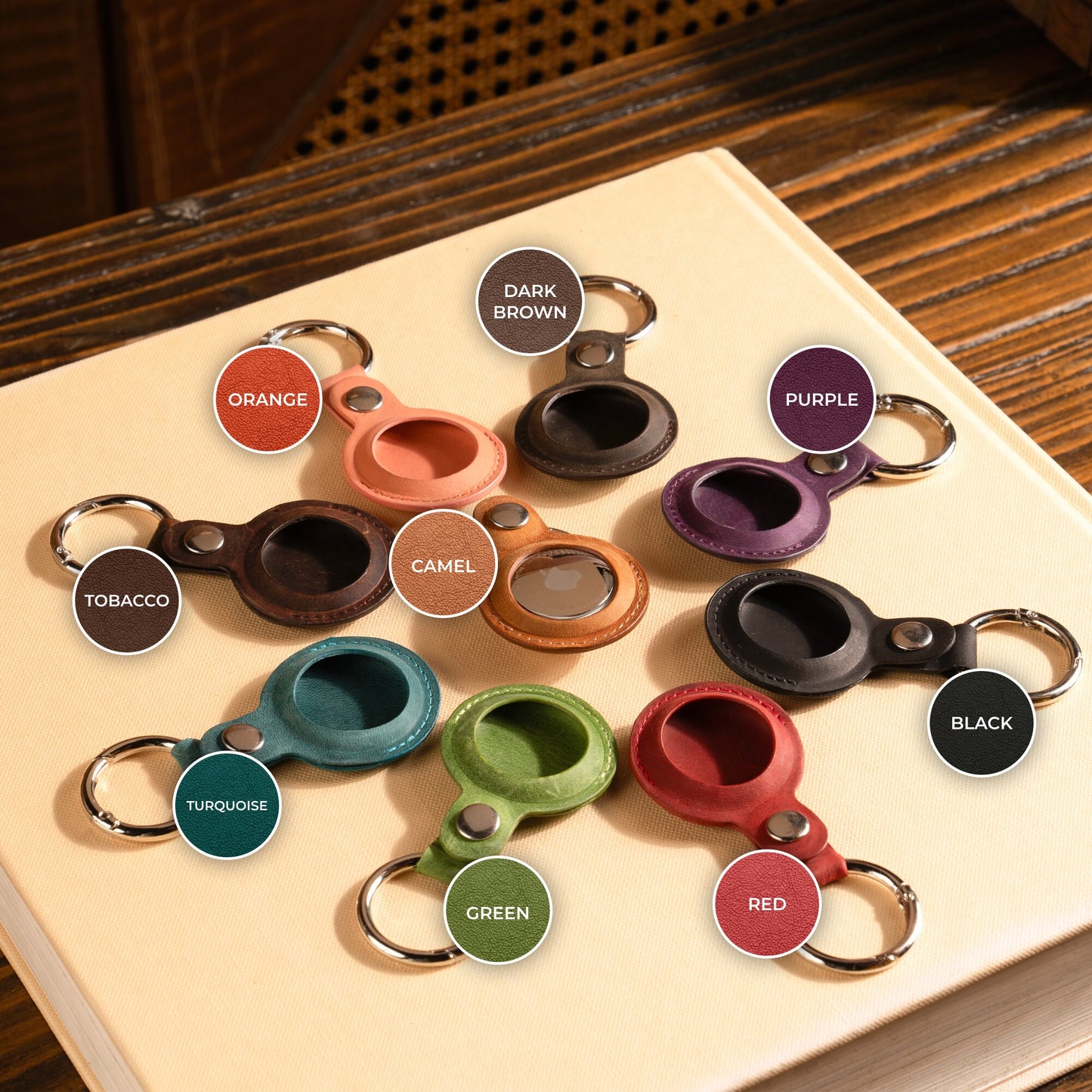 Personalized Airtag Leather Keychain | Airtag Leather Case | Leather Apple Airtag Holder | Custom Airtag Case | Leather Keychain on Belt