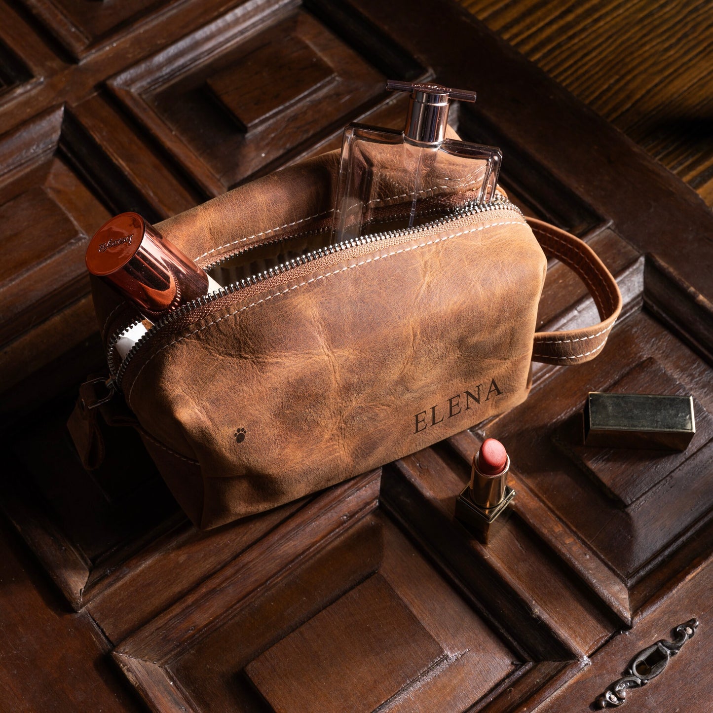 Personalized Leather Dopp Kit | Customized Leather Men's Toiletry Bag | Engraved Dopp Bag | Men's Dopp Kit | Christmas Gift | Gift for Him