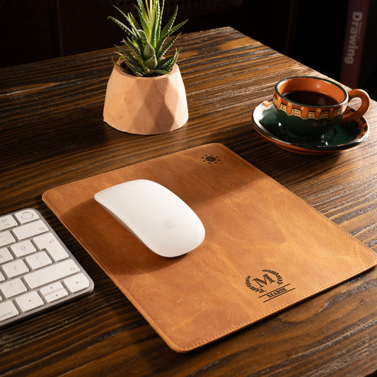 Personalized Premium Leather Mouse Pad | Custom Mouse Pad | Coworker Gift | Gift for Him | Gift for Her | Gift for Dad | Christmas Gift