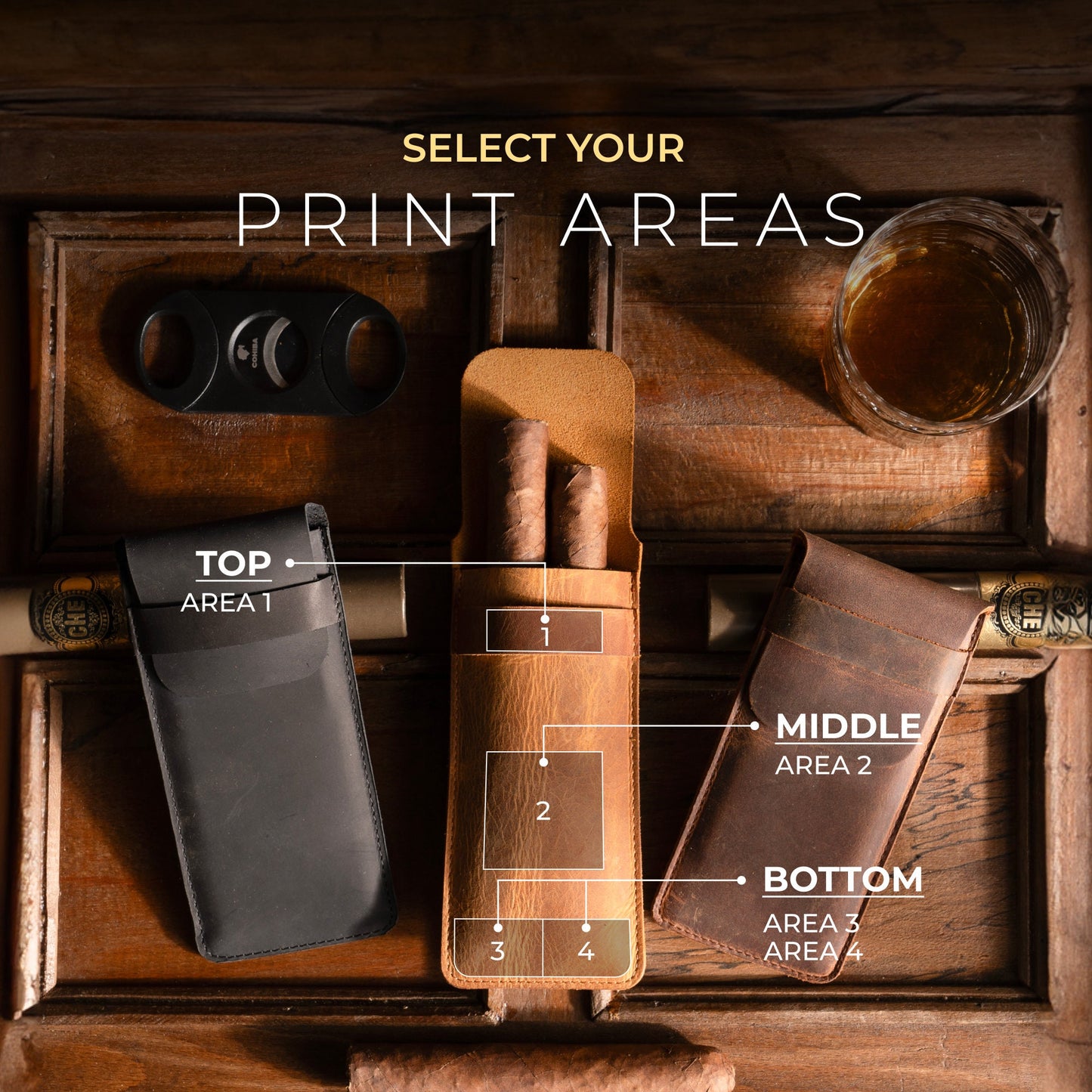 Personalized Leather Cigar Holder | Premium Leather Cigar Case | Christmas Gift | Gift for Him | Gift for Husband | Groomsmen Gift |